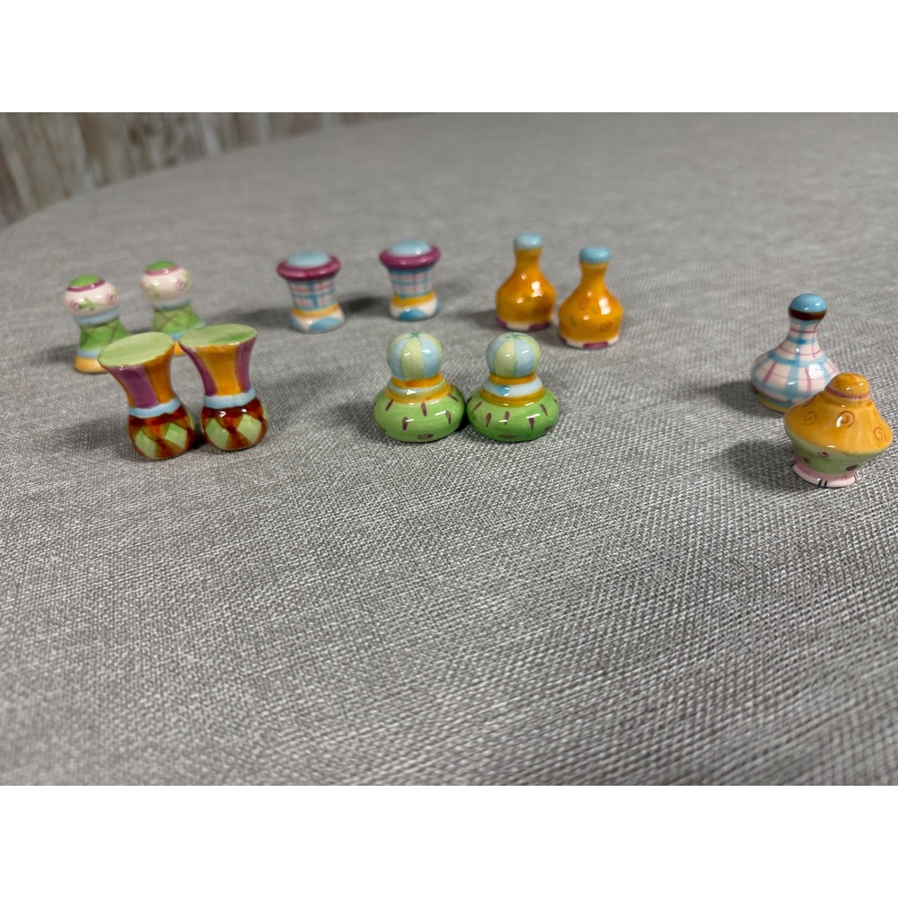 Set of 12 Whimsical Hand Painted Ceramic Drawer Knobs Colorful Eclectic Pulls